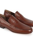 Mocasines casuales de piel para hombre con costuras