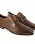 Zapatos de vestir tipo derby de piel grabada para hombre