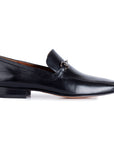 Mocasines de vestir de piel con herraje metálico para caballero