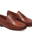 Mocasines de piel tejidos a mano estilo penny para hombre