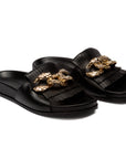 Sandalia de verano de piel con herraje