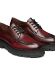Zapatos derby de piel con suela track para caballero
