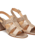 Sandalias de tiras doradas con acabado de ante para dama