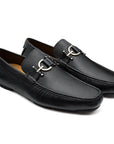 Mocasines estilo driver de piel con hebilla para hombre