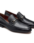 Mocasines de piel para caballero con herrajes y suela de cuero