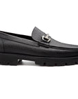 Mocasines de piel grabada con hebilla y plataforma track para hombre