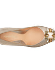 Zapatillas de fiesta para dama, con broche de cristales y tacón alto