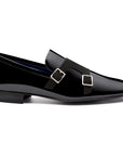 Zapatos de gala monk strap en charol para hombre