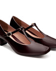 Zapatillas tipo mary jane de charol para dama