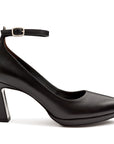 Tacones de piel con pulsera en tobillo con plataforma para mujer