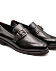 Mocasines tipo monk strap de charol para mujer