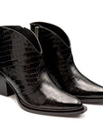Botines vaqueros de piel grabada para dama
