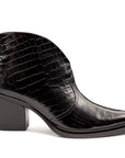 Botines vaqueros de piel grabada para dama