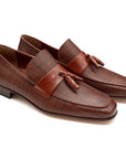 Mocasines de piel texturizada con borlas para hombre