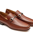 Mocasines de piel tejidos con hebilla para hombre
