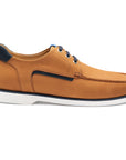 Mocasines tipo marinero color brandy y azul para hombre
