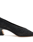Zapatillas estilo kitten heels tejidas con tacón medio