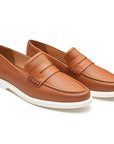 Mocasines casuales de piel para dama con suela ultra ligera