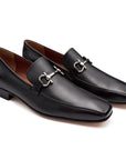 Mocasines formales de piel con hebilla para hombre