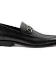 Mocasines formales de piel trenzada con hebilla para hombre