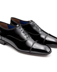 Zapatos oxford de charol con puntera para caballero
