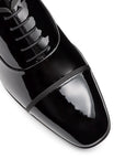 Zapatos oxford de charol con puntera para caballero