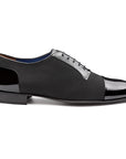 Zapatos oxford de charol y textil con puntera para caballero