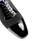 Zapatos oxford de charol y textil con puntera para caballero