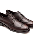Zapatos formales de piel estilo derby semi perforados para caballero