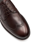 Zapatos formales de piel estilo derby semi perforados para caballero