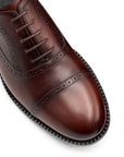 Zapatos formales de piel estilo oxford semi perforados para caballero