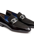 Mocasines de gala en charol con hebilla para caballero