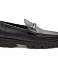 Mocasines de piel con hebilla y suela track para caballero