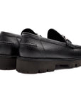 Mocasines de piel con hebilla y suela track para caballero