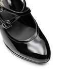 Zapatillas estilo Mary Jane de charol con correa ajustable doble para dama