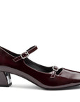 Zapatillas de charol estilo Mary Jane con correas ajustables y tacón ancho para dama
