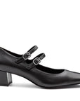 Zapatillas de piel con doble correa ajustable para dama