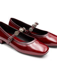 Balerinas de charol con correa para dama