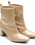 Botines de charol stretch para dama beige