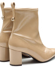Botines de charol stretch para dama beige