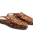 Mocasines estilo mule en pelo natural de becerro para dama