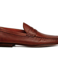 Mocasines de piel tejidos a mano estilo penny para hombre