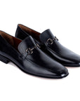 Mocasines de vestir de piel con herraje metálico para caballero