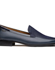 Mocasines de piel para dama texturizados color azul