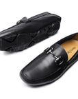 Mocasínes de piel tipo driver con hebilla para caballero