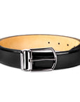 Cinturón de anguila negra para caballero