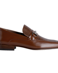 Mocasines de piel trenzada y lisa con hebilla para hombre