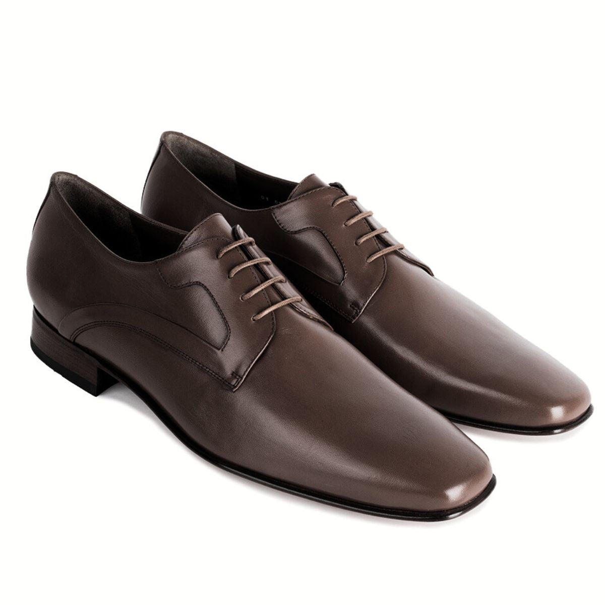 Zapatos formales derby de piel para hombre con costuras laterales