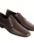 Zapatos formales derby de piel para hombre con costuras laterales