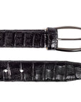 Cinturón de piel de caimán para hombre en negro